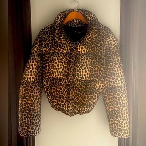 Leopard Print Women's Puffer Jacket